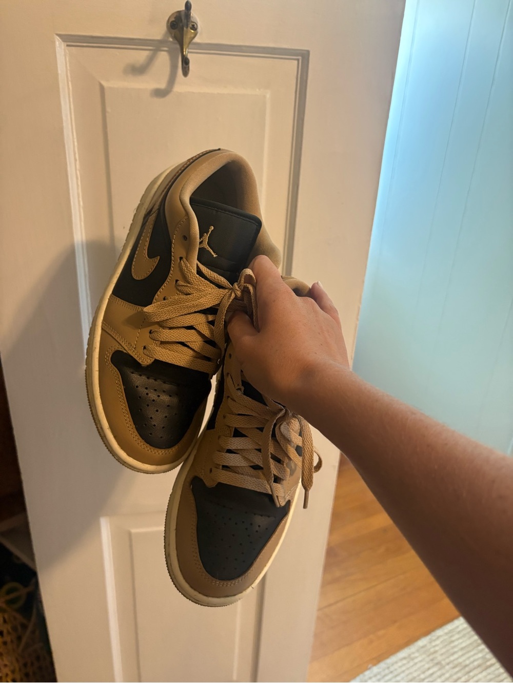 Jordan Low-Top Sneakers in Black and Tan